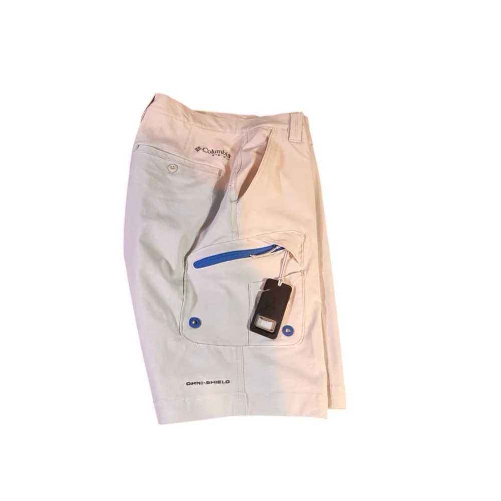 Men's Columbia Shorts, Size 30, Beige/gray with attached bottle opener - Picture 3 of 5